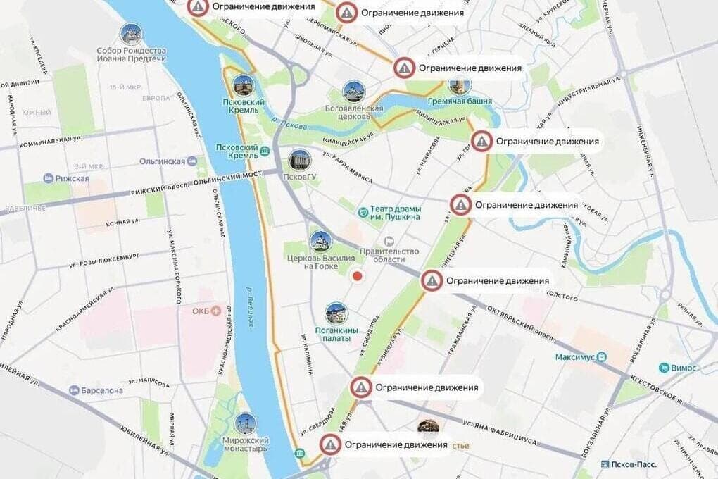 On October 18, motorists may face traffic restrictions in the center of Pskov during the event “Admiring Pskov”