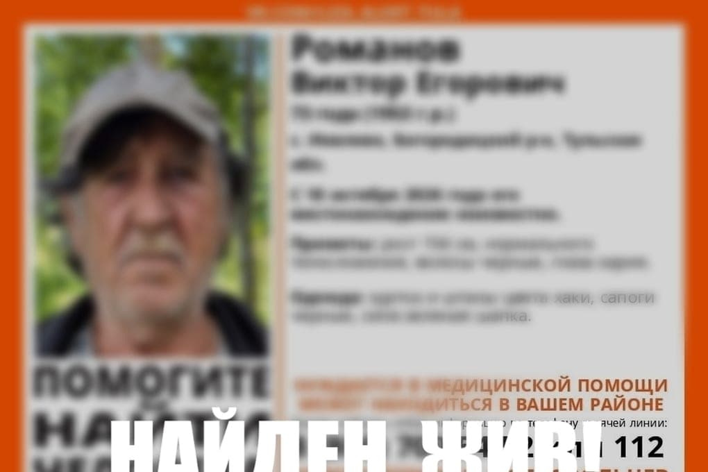 Missing 73-year-old man Viktor Romanov in Tula region found