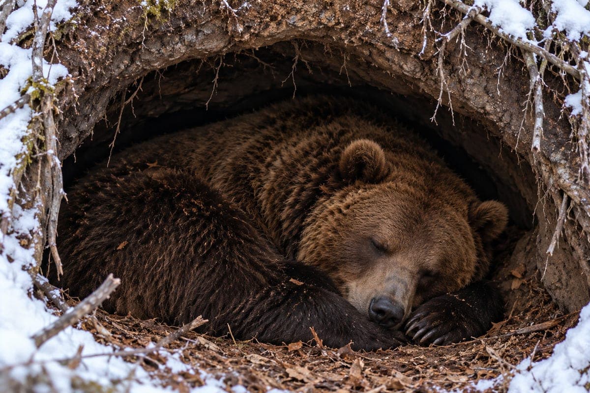 Warm autumn delayed bears before winter hibernation