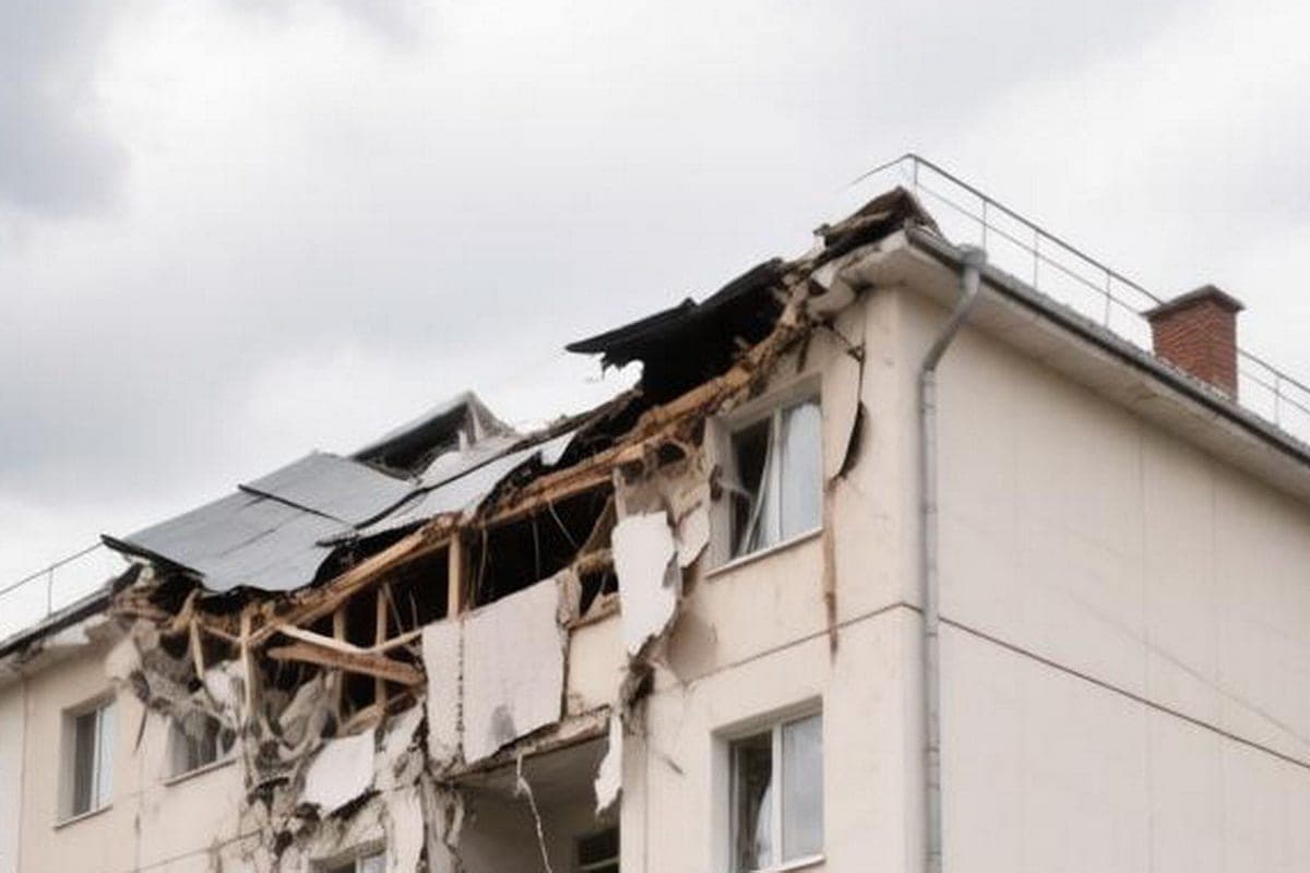 Storm wind rips roof off hostel in Russian region