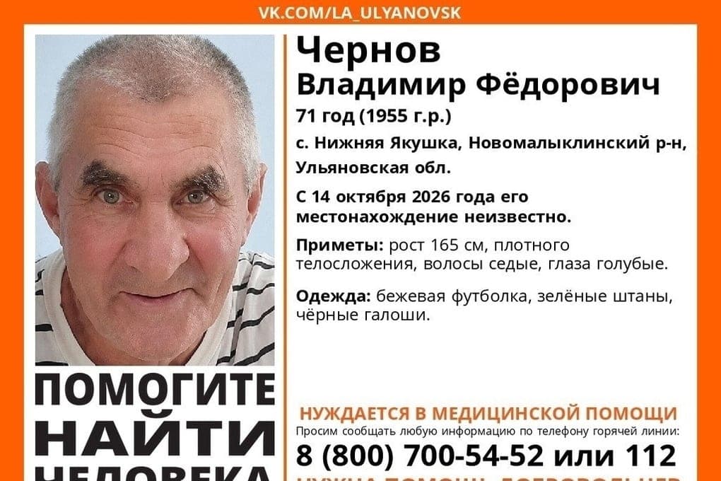 В Новомалыклинском районе разыскивают пропавшего 71-летнего пенсионера