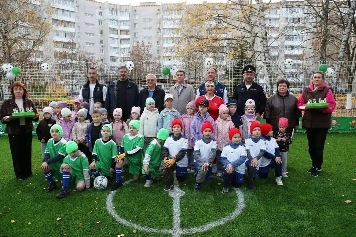 Two more football fields opened in kindergartens of Dzerzhinsk
