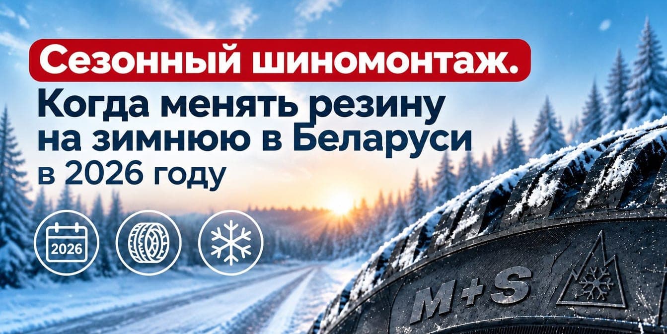 Seasonal tire fitting. When to change rubber for winter in Belarus in 2026