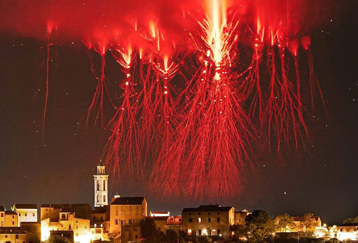 Over Corsica captured rare “red sprites”. Photo Photo