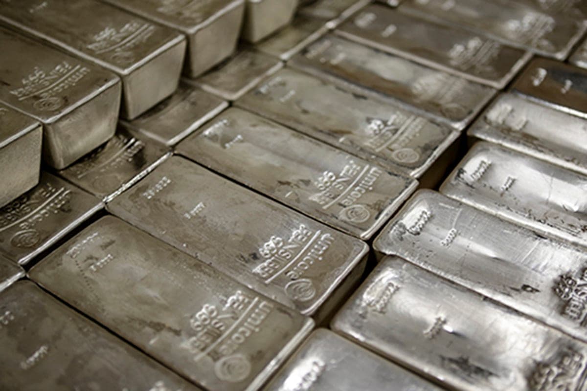 Silver futures fall below $55 per troy ounce for the first time since late November 2025