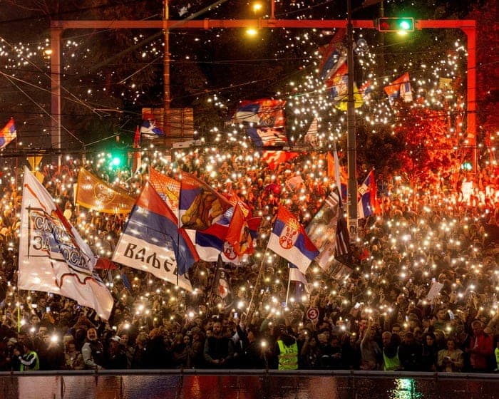 Massive student-led rally marches in Belgrade ahead of Serbian election
