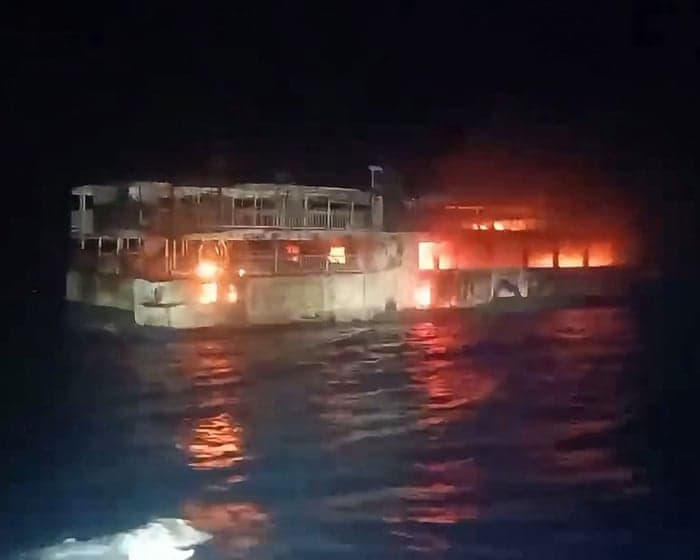 Deadly Philippines ferry fire triggers search for scores of missing