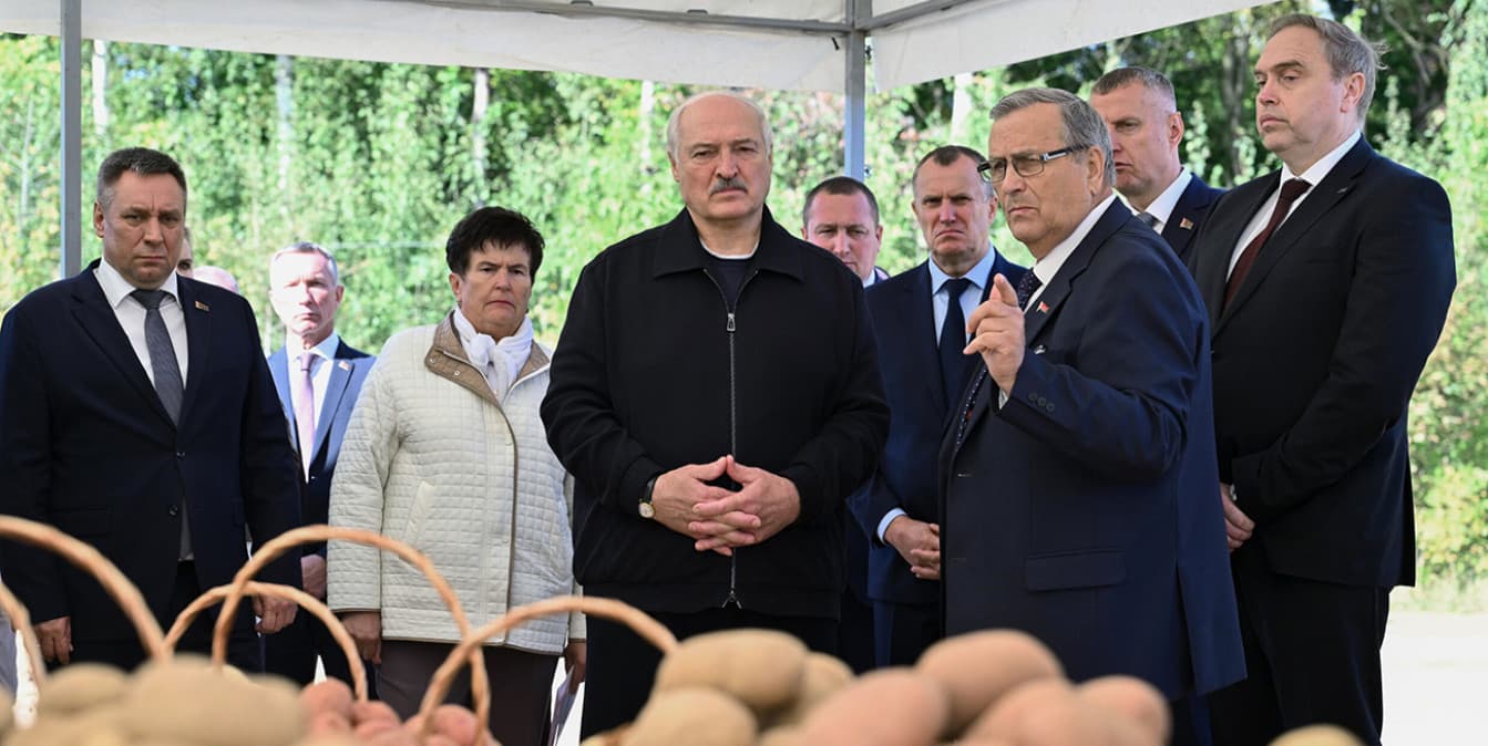 Лукашенко на картофельном поле поговорил с фермером о зарплатах, конкуренции и будущем деревни