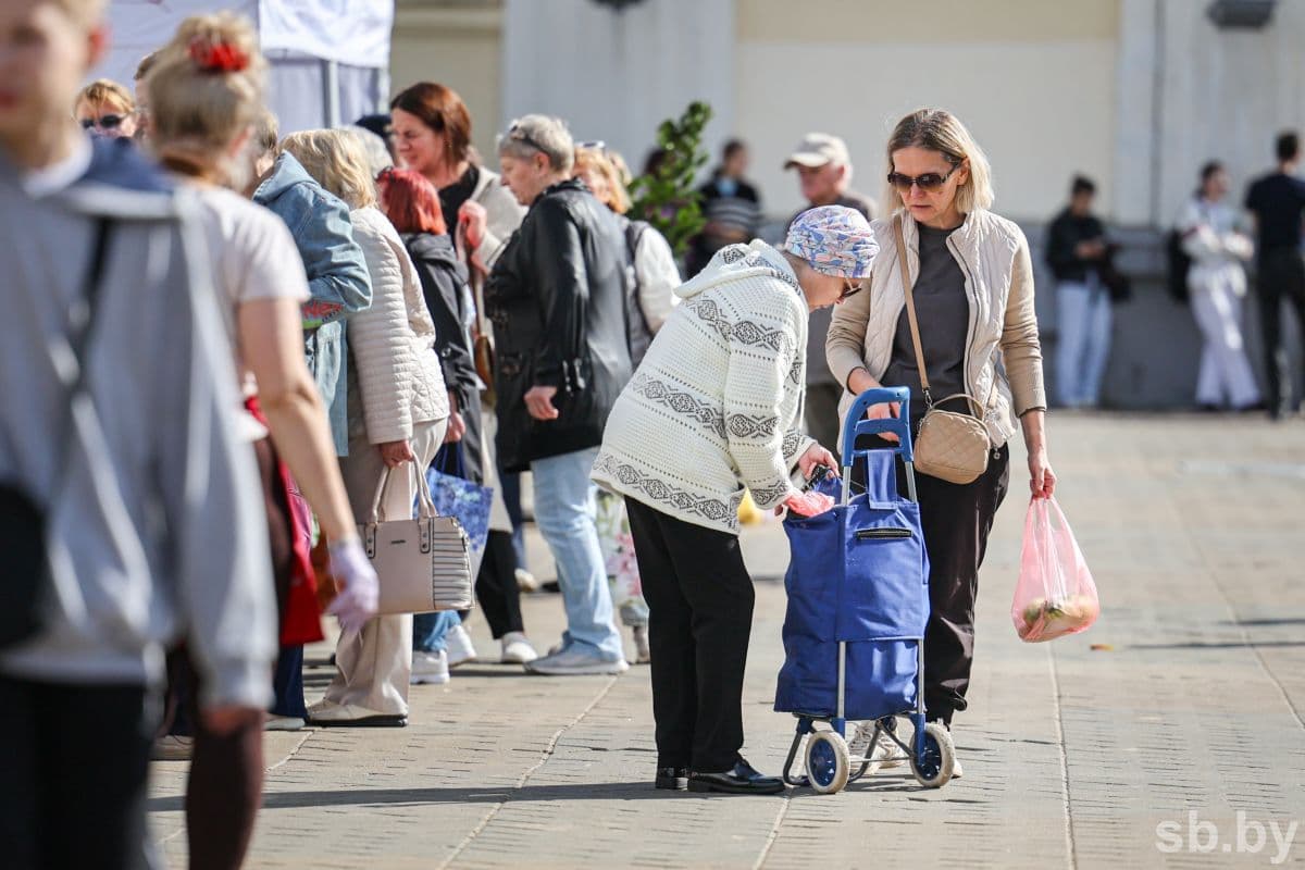 Посмотрели, как в Минске волонтеры помогают пожилым людям с доставкой продуктов с сельскохозяйственных ярмарок