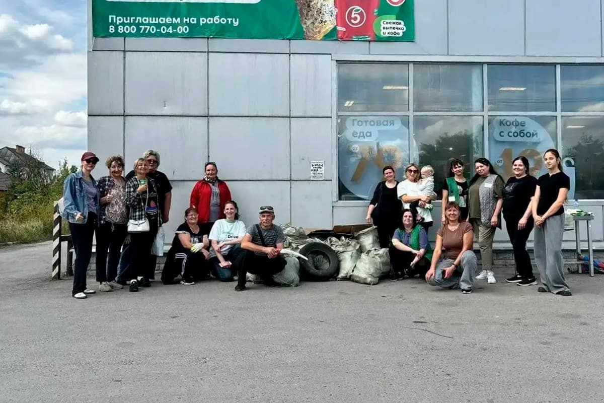 Жители Матырского и представители бизнеса в Липецке собрали 30 мешков мусора