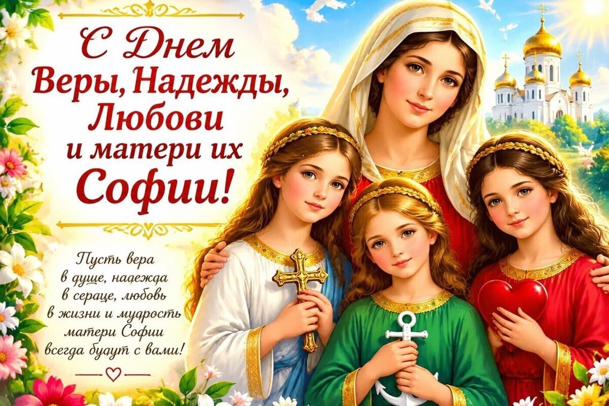 День Веры, Надежды, Любови и матери их Софии 2026: красивые, добрые и душевные открытки и картинки с праздником