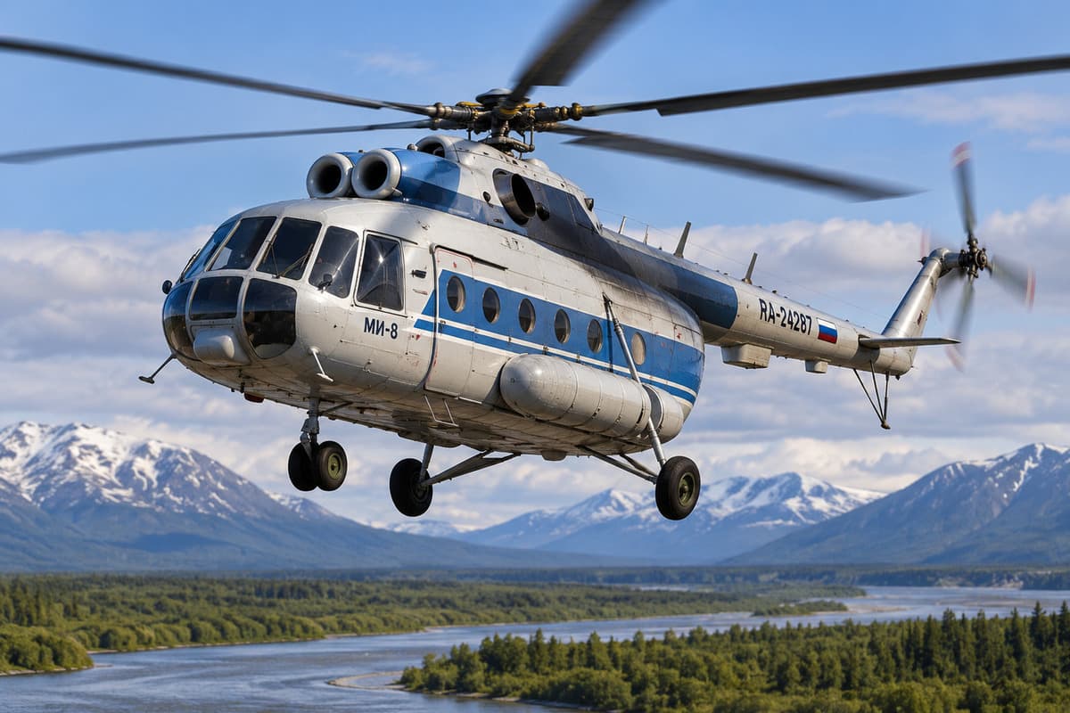À Kamchatka hélicoptère Mi-8 a effectué un atterrissage dur