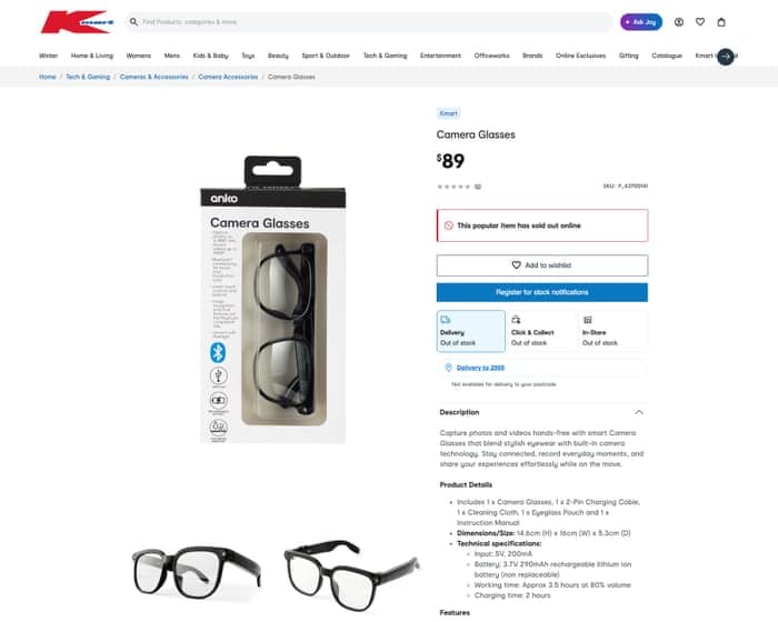 Privacy watchdog launches probe into China-based company behind Kmart ‘pervert glasses’ app