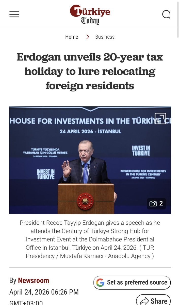 Турция сделала новое налоговое предложение.